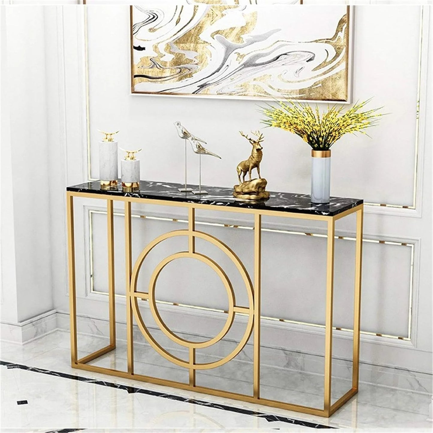 Console table Iron Porch Table, Golden Mdf Porch Table
