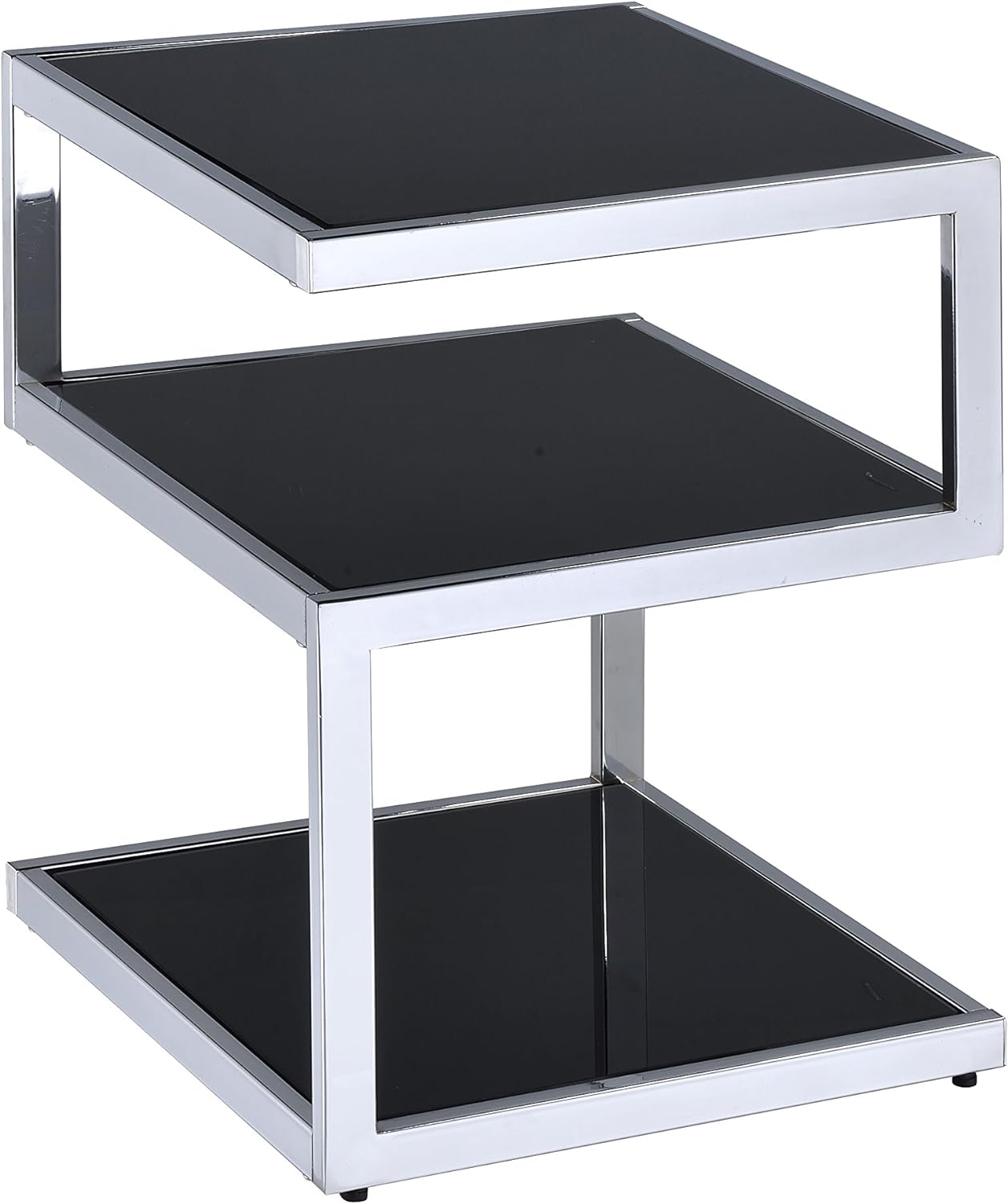 3-Tier Alyea End Table Side Table with Glass Top