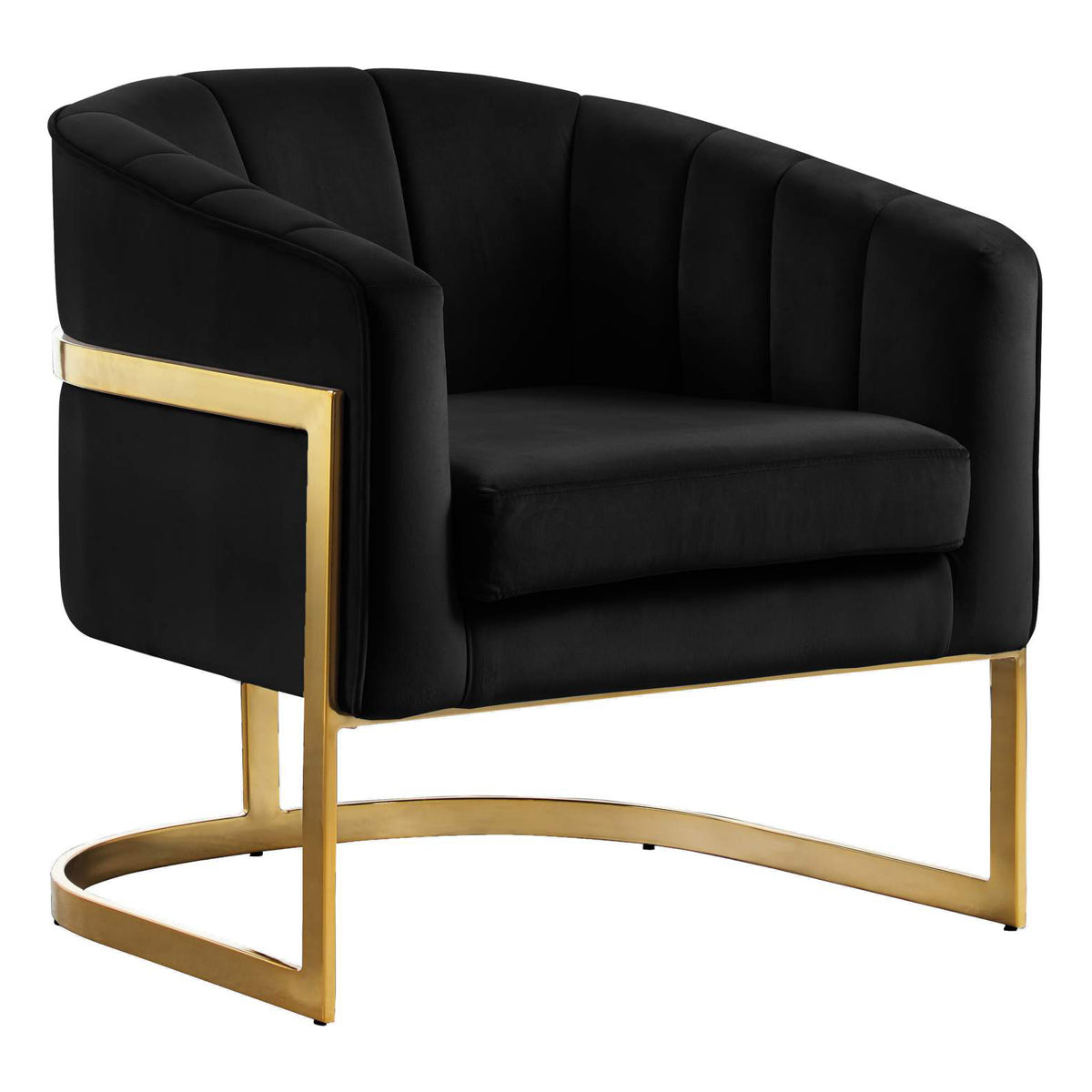 Carter Velvet Accent Chair - Gold Base