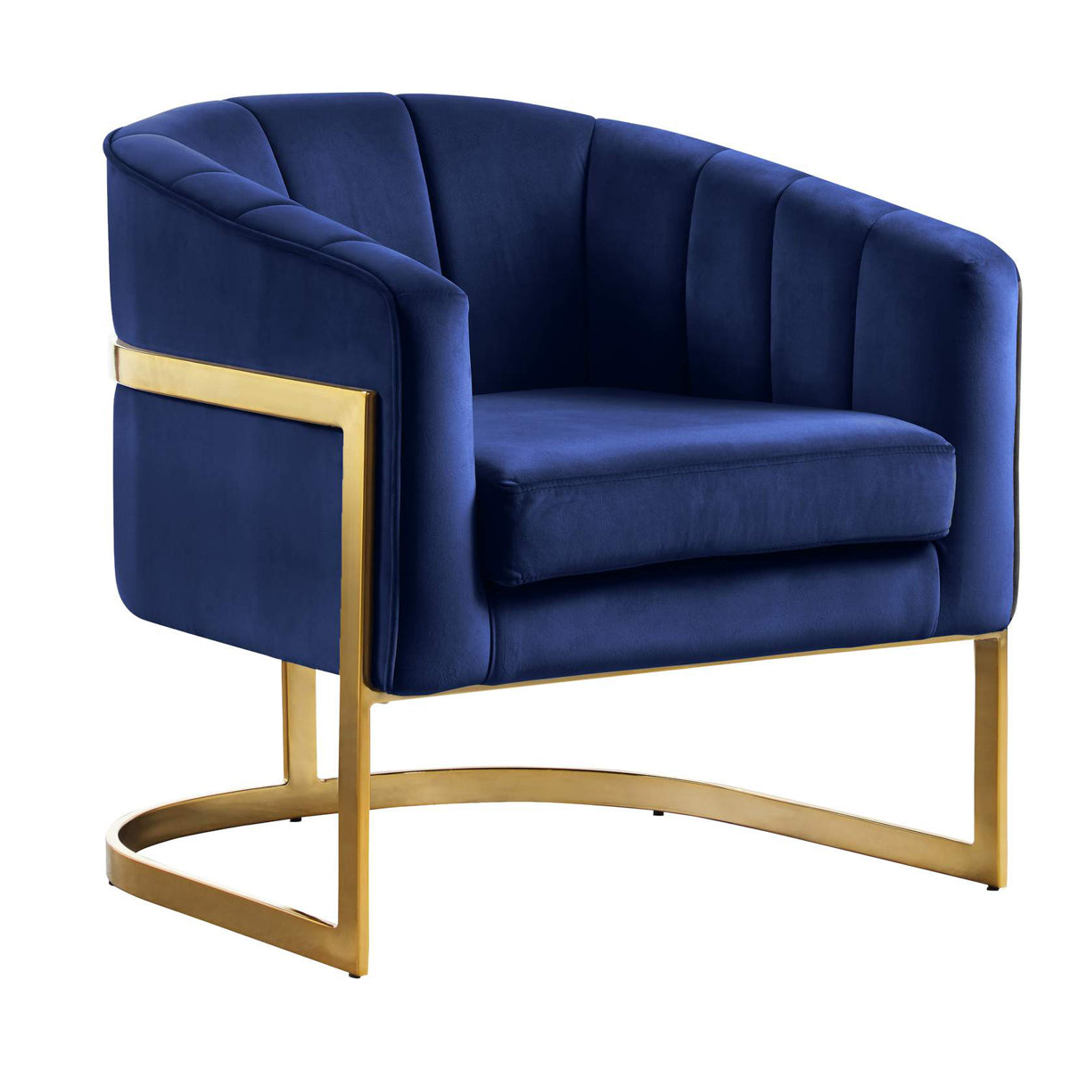 Carter Velvet Accent Chair - Gold Base