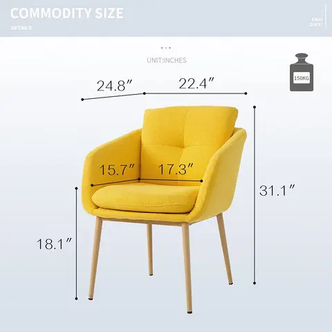 Fabric Upholstered Modern Design wooden legs Leisure Chair