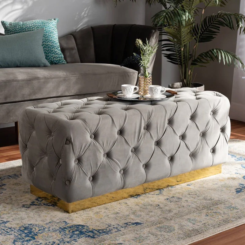 Buchner Upholstered sofa Wide Tufted Rectangle Ottoman