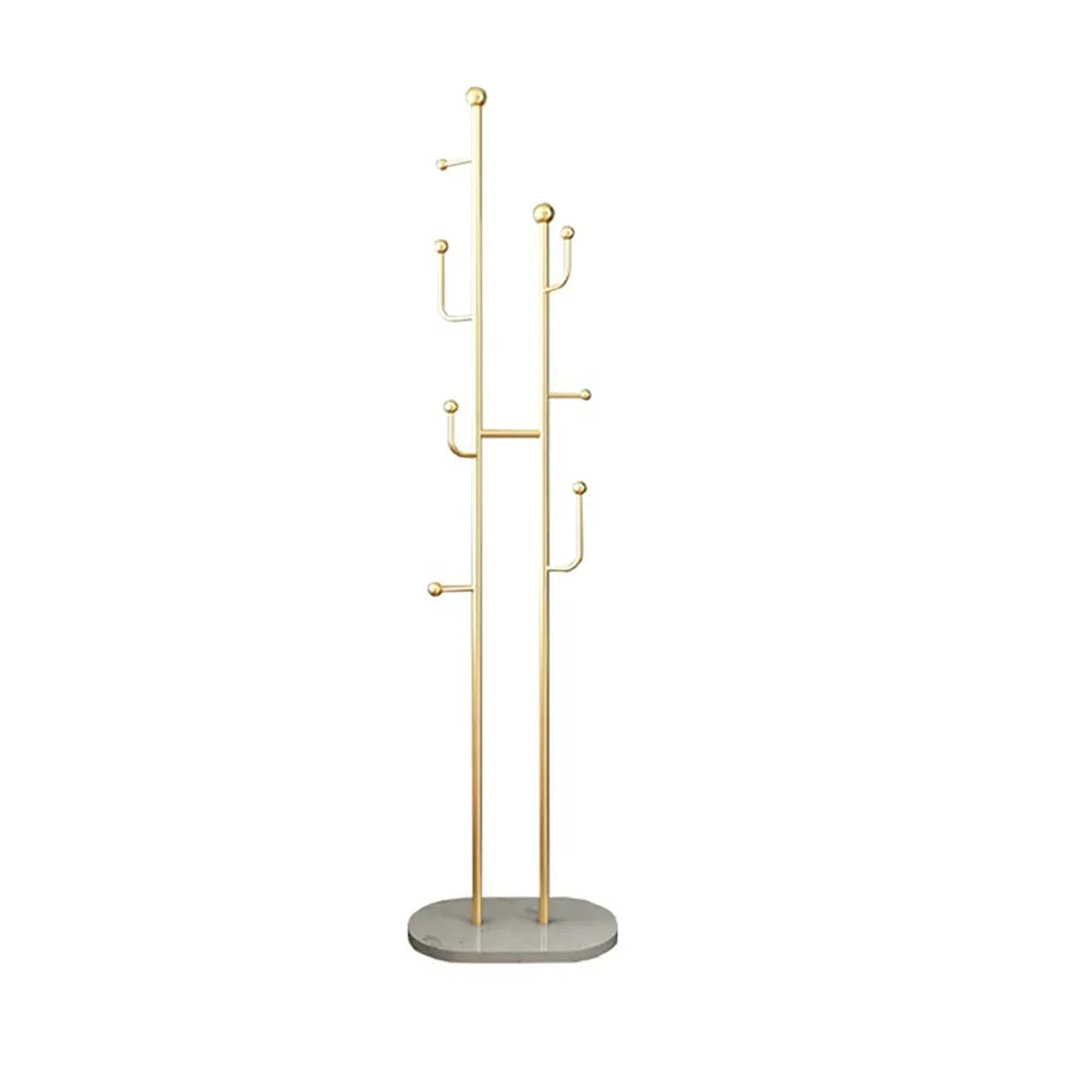 Gold Standing Coat Rack with 7 Hooks Entryway Clothing Rack decor