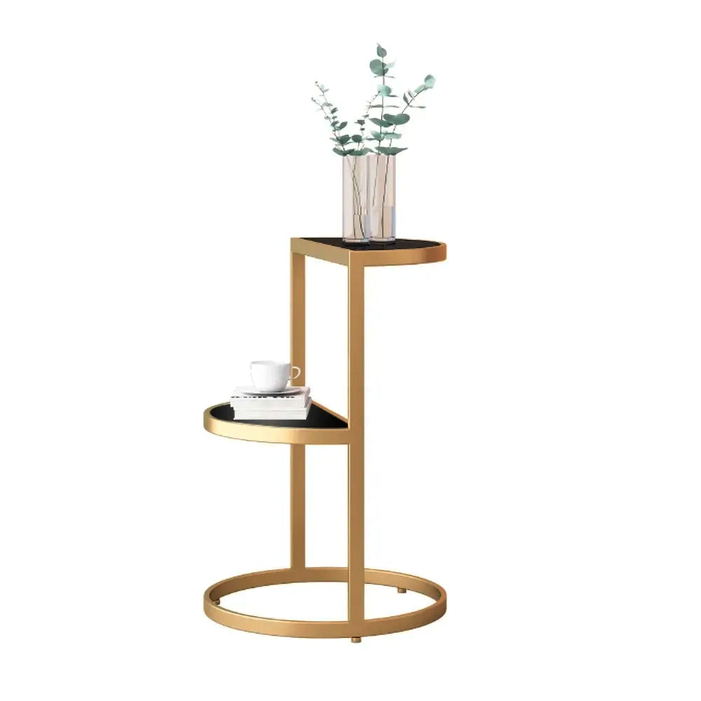 Gold End Table 2-Tier Side Table