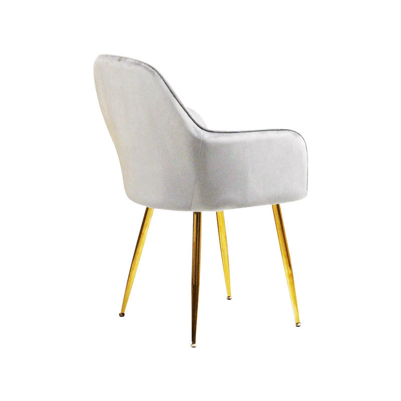 Kole Gold Velvet Armchair (Grey) chair