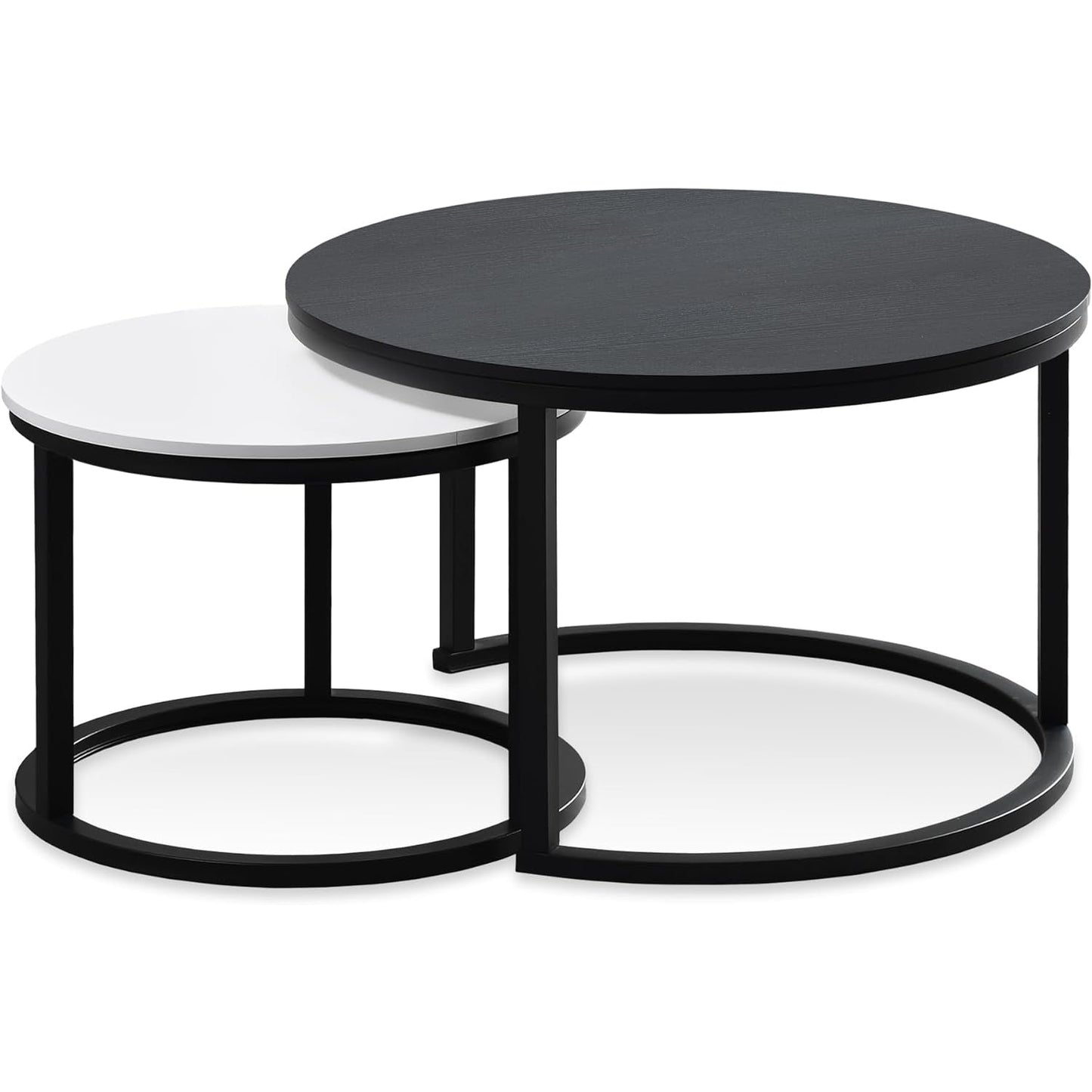 Contemporary Accent Coffee and Snack Side Table with Metal Frame