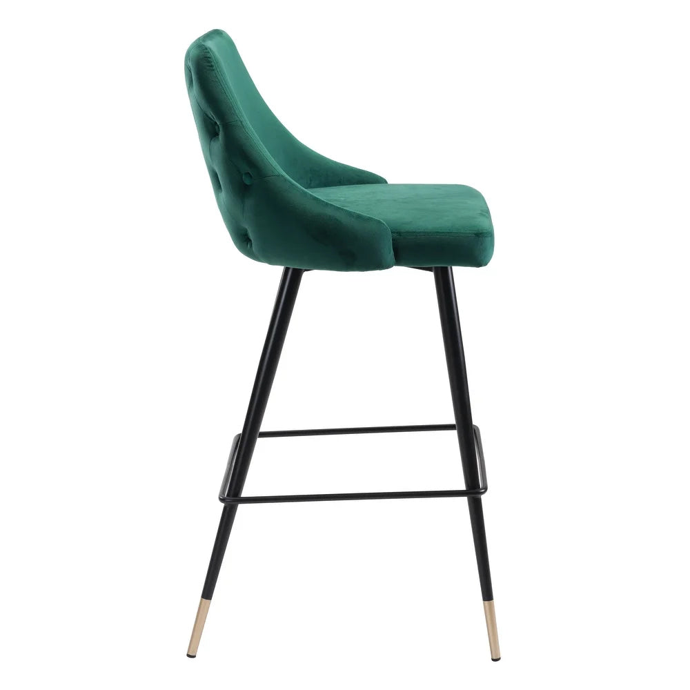 Counter Height Bar Stool with Curved Backrest with Metal Legs