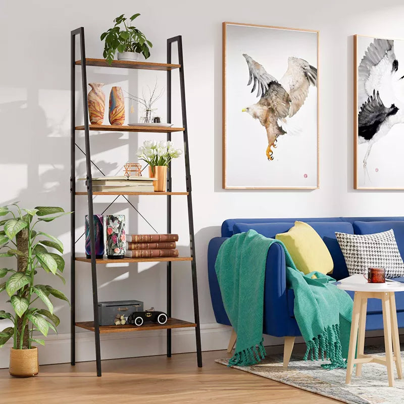 Ladder Shelf, 5-Tier Leaning Shelf, MultiPurpose Shelf for Living Room rack