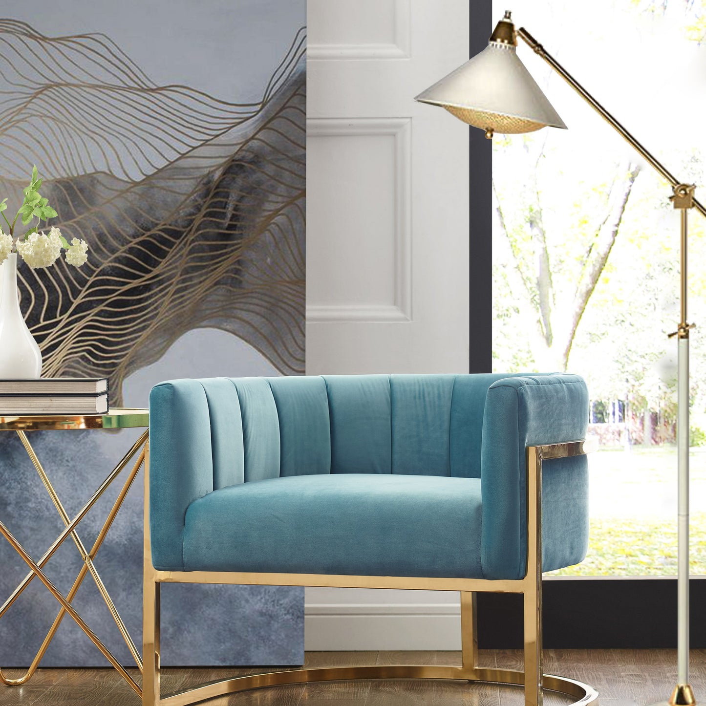 Magnolia Sofa Chair - Gold Base