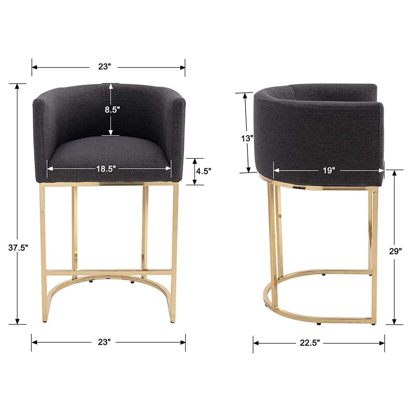 Upholstered Fabric Counter Height Bar Stool dining chairs