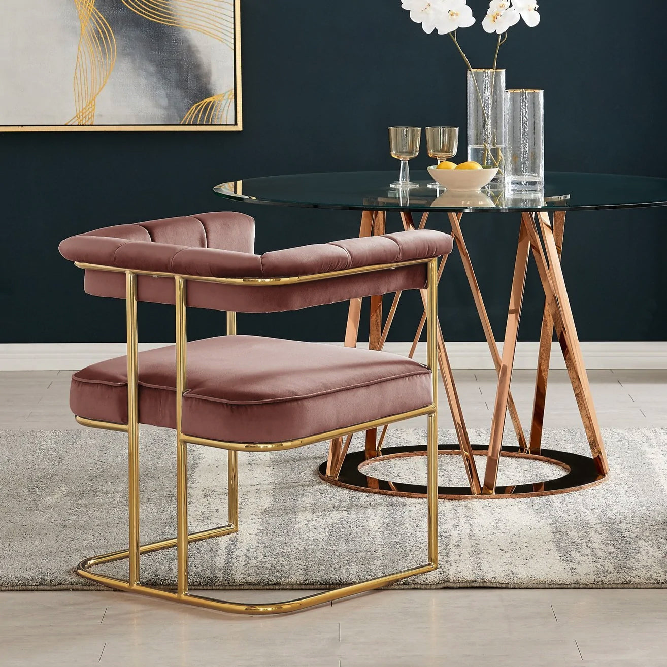 Iconic Home Winfield Velvet Dining Chair