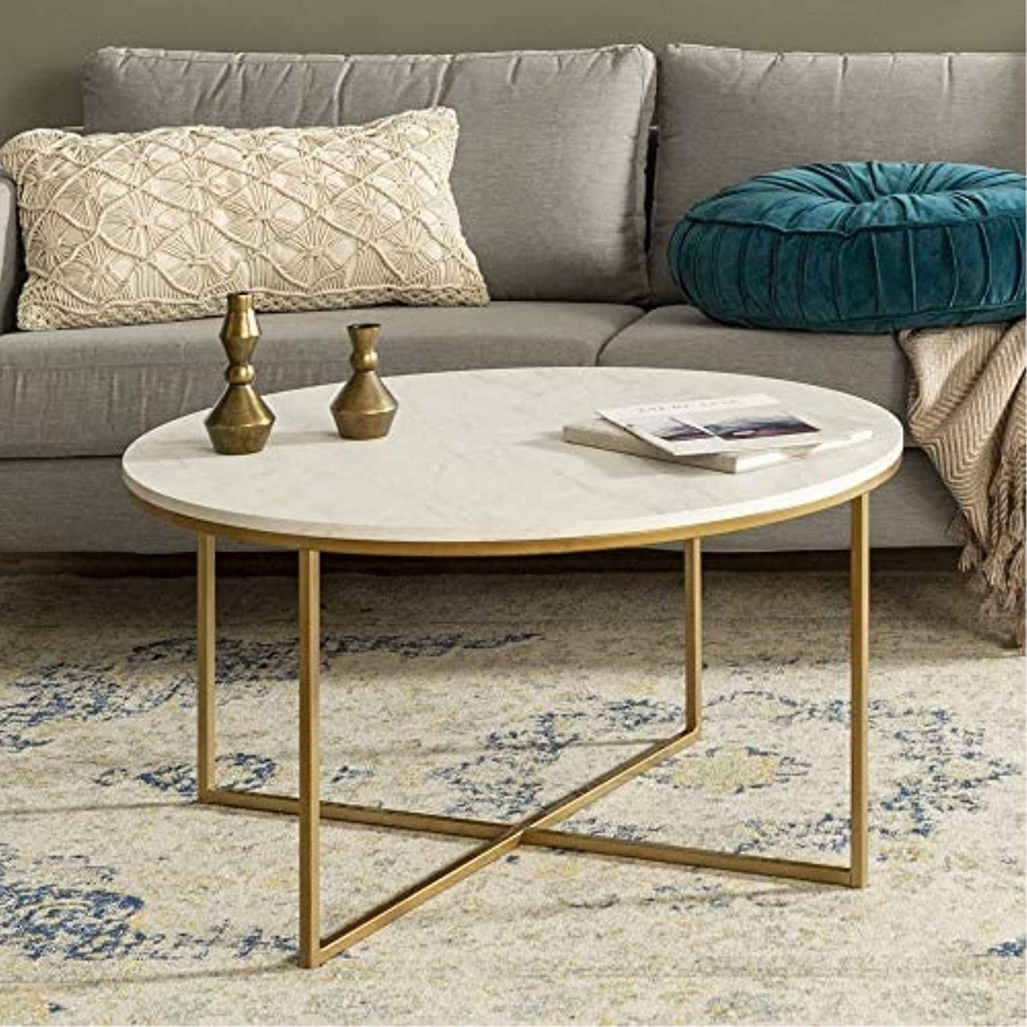 Abbiss Coffee Table Round center Table for Living Room