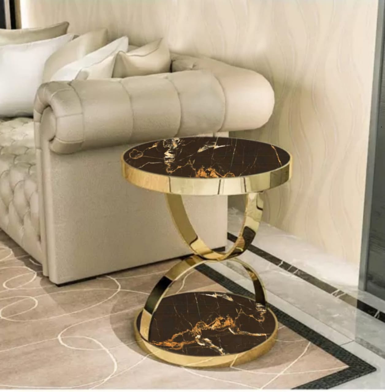 Luxury Sofa Side Table With Marble Top end table
