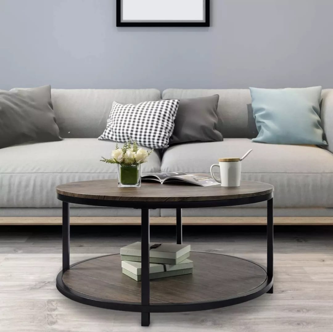 Plymouth Circular coffee table Luxury Double Top Center Table