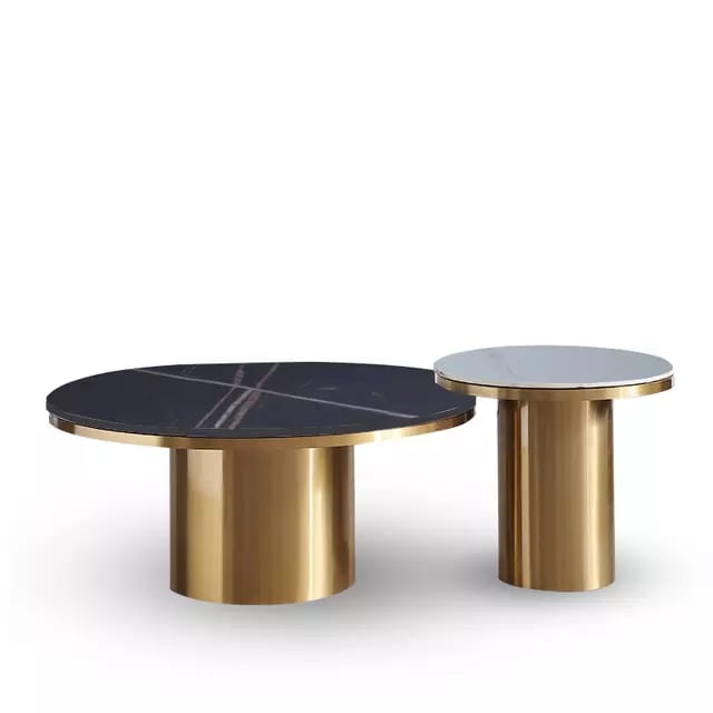 Corner Table Living Room Furniture Gold Metal Iron Coffee Table Legs Nordic Round Granite Coffee Tables