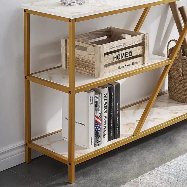 Console Table for Entryway Modern Console Table with Shelves, 3 Tier Storage