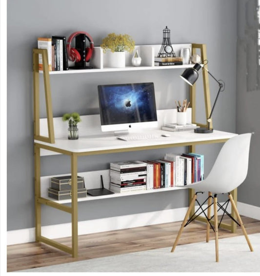 Tribesigns Computer Desk with Hutch Home Office Desk with Space Saving Design with Bookshelf for Small Spaces