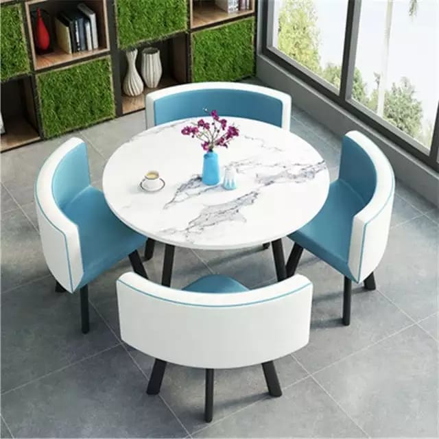 Smart Dinning Table Set For Business Reception, Round Table annd Chair Combination Modern Design