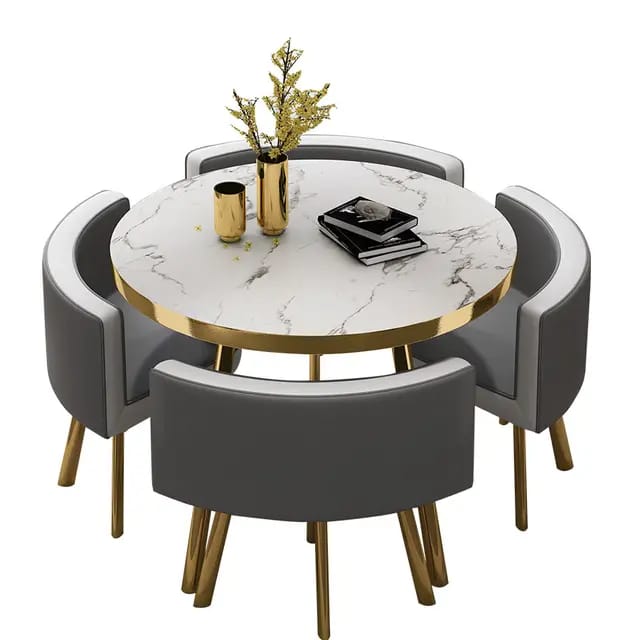 Smart Dinning Table Set For Business Reception, Round Table annd Chair Combination Modern Design