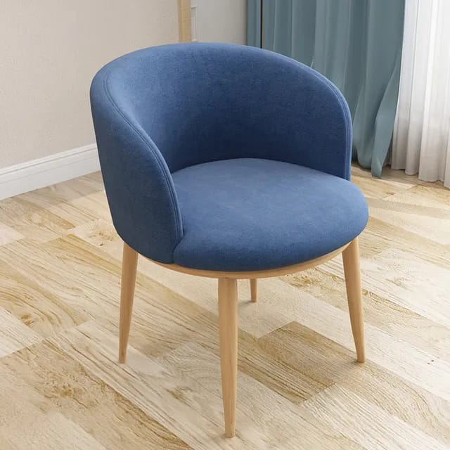 Modern Kitchen Dining Room Chairs Velvet Lounge Chair with Metal Legs Soft Fabric Upholstered Padded Seat Backrest Chair