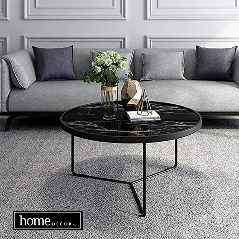 Round Tables Nesting Tables Handcrafted From Marble & Iron, Modern Space Saving Compact Coffee Side End Tables