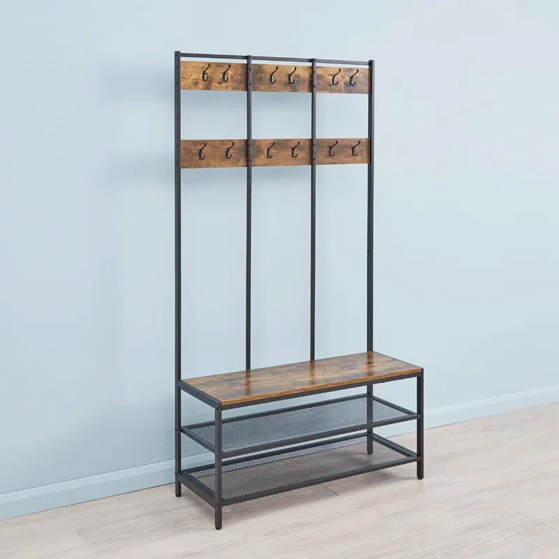 Montier Hall Tree rack with Bench and Shoe Storage