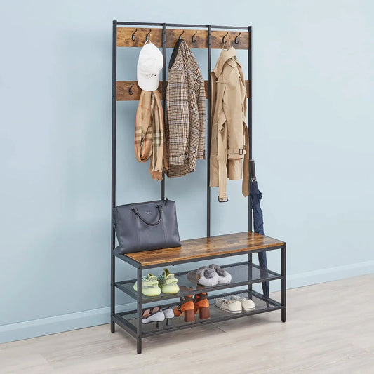 Montier Hall Tree rack with Bench and Shoe Storage