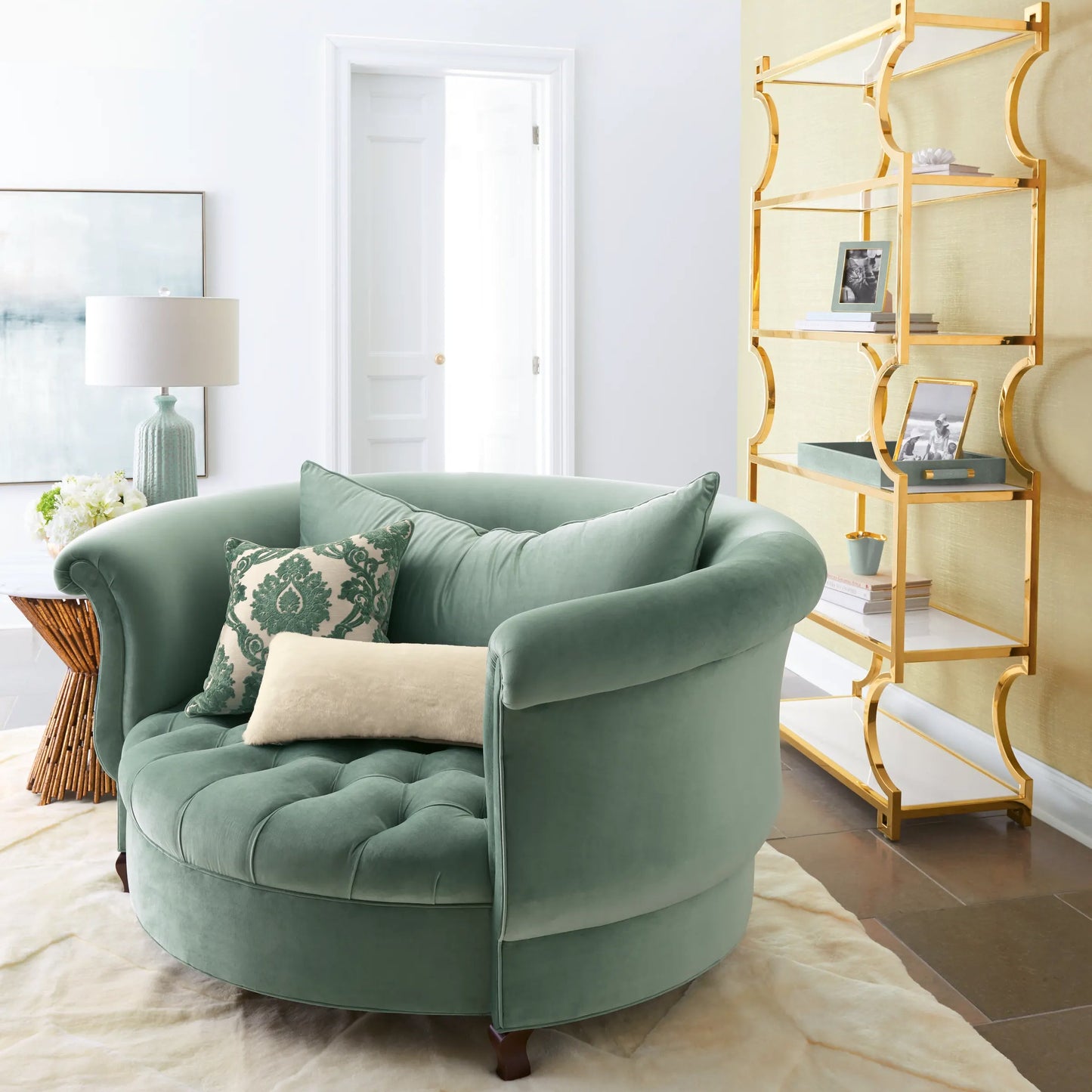 Harlow Sage Cuddle sofa Chair