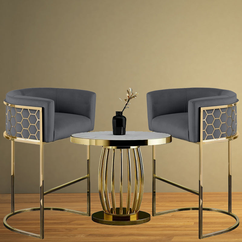 Alveare Bar Stool Metal Frame with Coffee Table