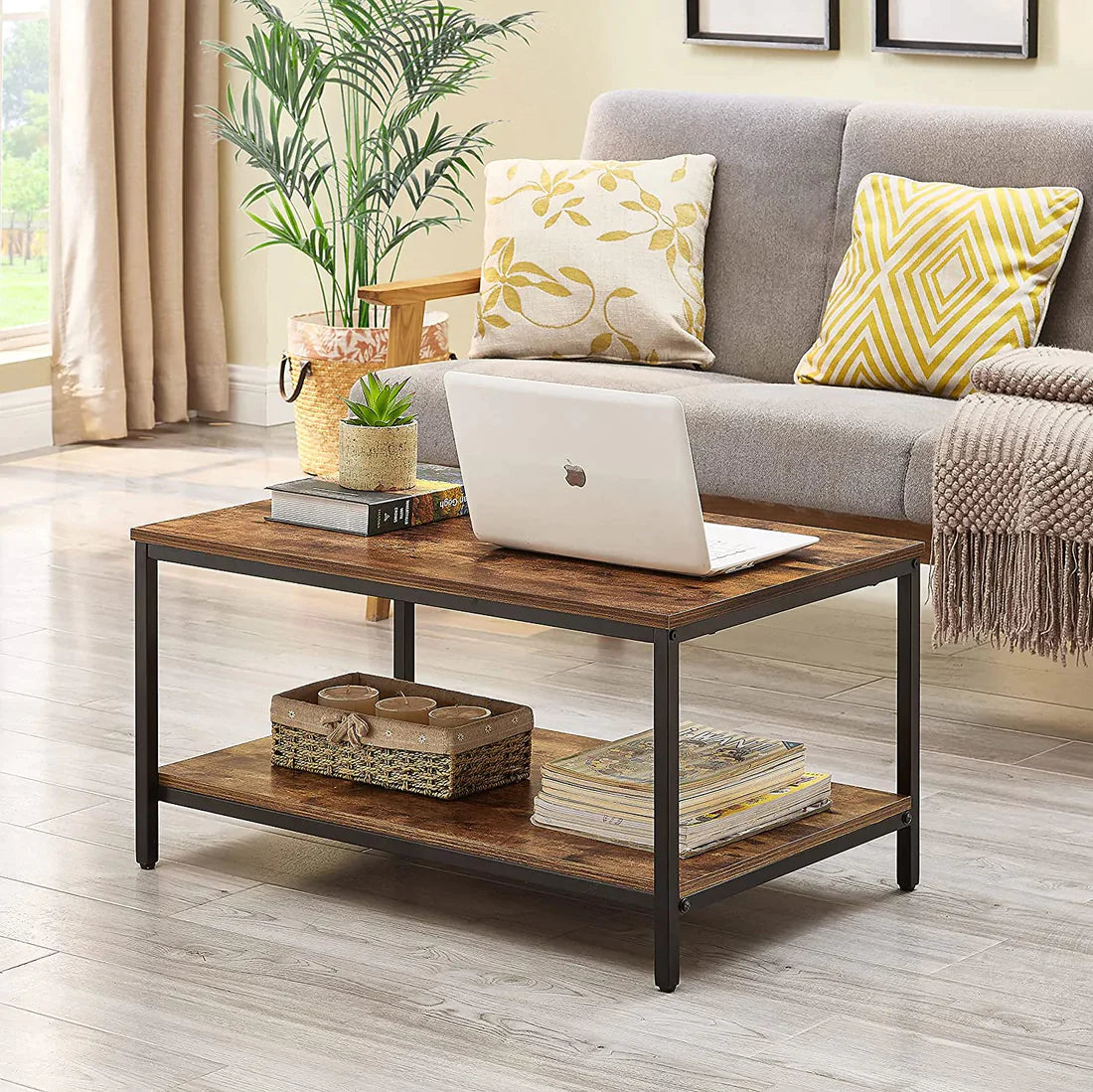 Sauder North Avenue center Coffee Table with Metal Frame