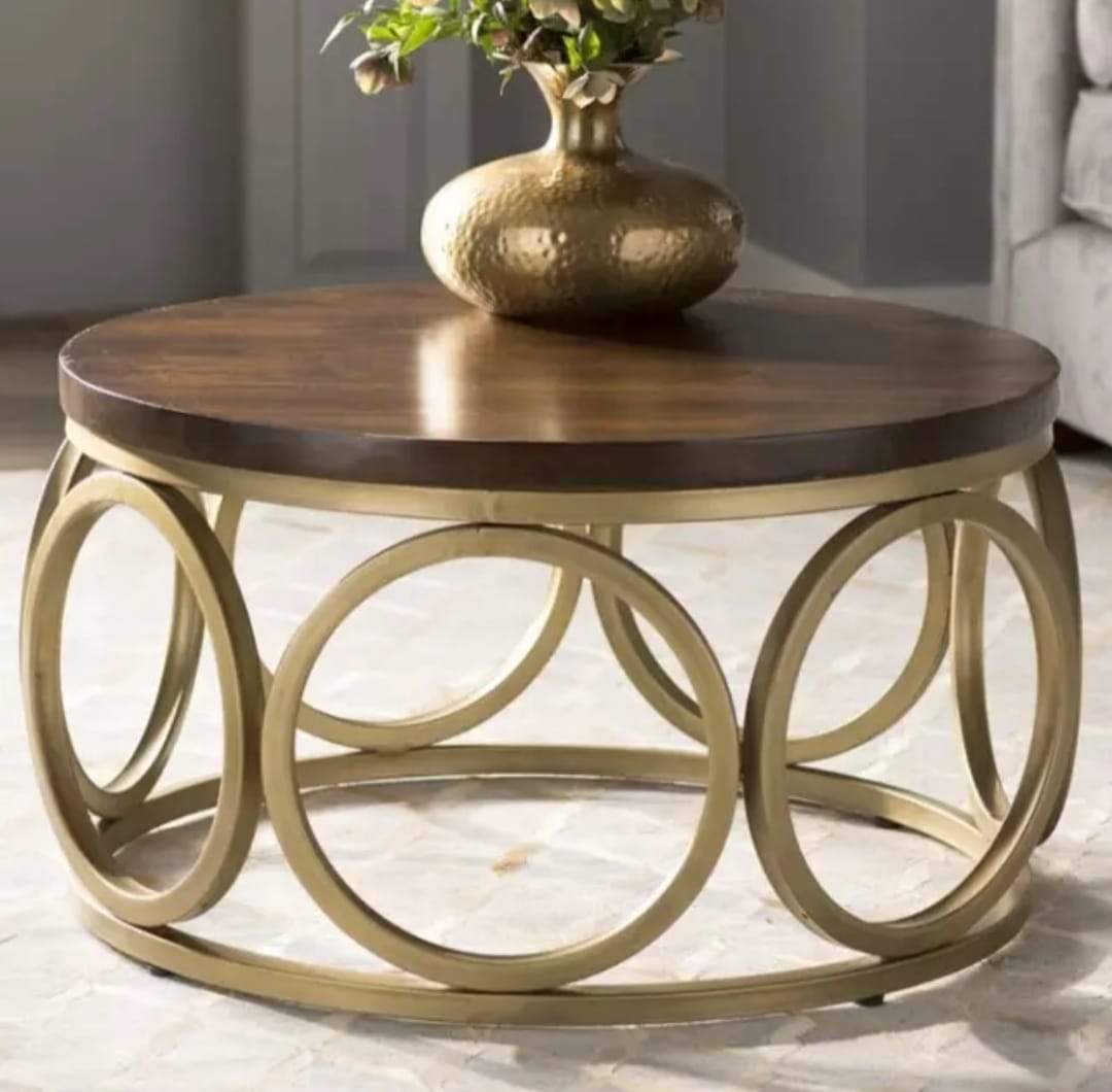 Luxury Center Table with Metal Frame