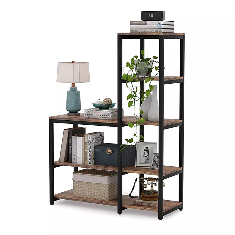 Vekin Ladder Corner Bookshelves 5 Tier Shelf Display Stand Storage Bookshelf Organizer Living Room Home Office Bookcase