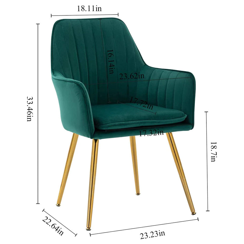 Kole Gold Velvet Armchair (Green) chair
